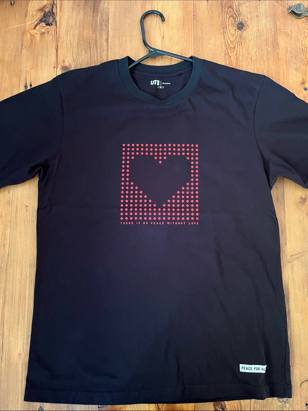 Uniqlo UT Black Crewneck Tee with White Logo